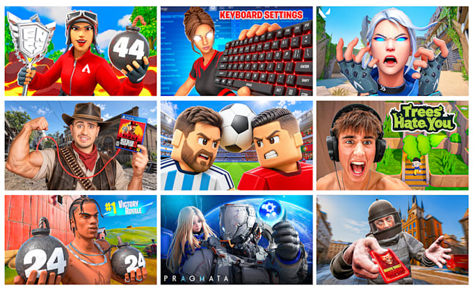 design clickable gaming youtube thumbnails