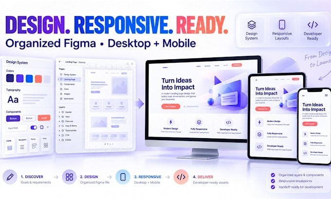 design a modern responsive figma landing page UI UX