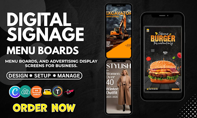 design and set up digital signage displays with yodeck optisigns and screencloud