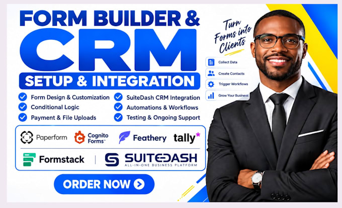 build paperform cognito forms feathery tally formstack integrate suitedash crm