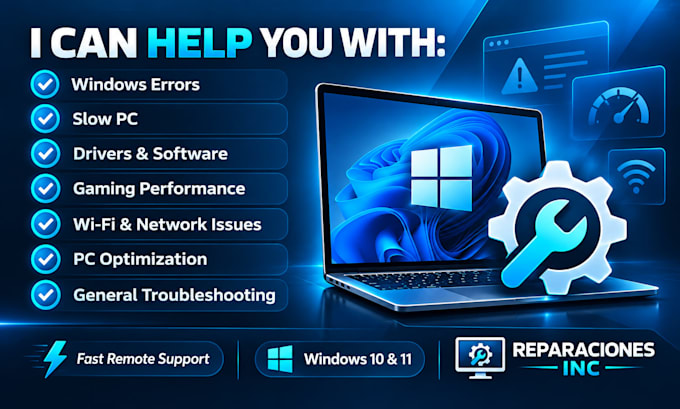 fix windows 10 or 11, optimize your PC and solve computer problems