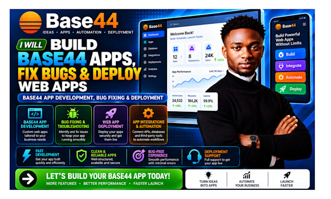 base44 expert base44 bug fixing base44 app deployment base44 app web app base44