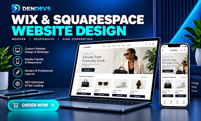 build wix website redesign, squarespace development, wix online store seo