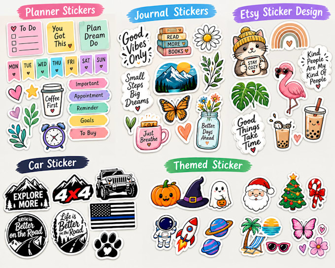 create custom sticker designs and unique sticker illustrations