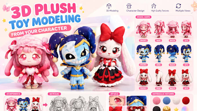 3d plush toy modeling for your character