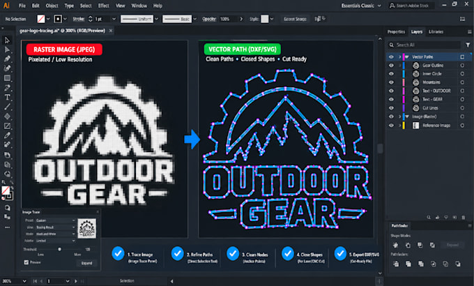 convert image to dxf files for cnc laser cutting and plasma