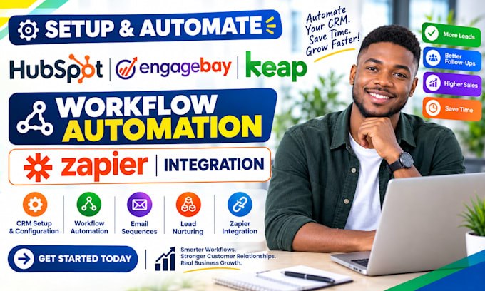 setup hubspot engagebay keap workflow automation dashboard zapier integration