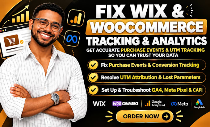 fix wix woocommerce funnel tracking purchase event utm conversion tracking issue