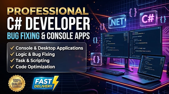 do c sharp programming, bug fixing, and console projects