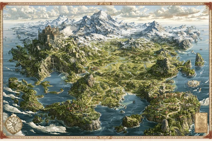 draw a vintage map illustration