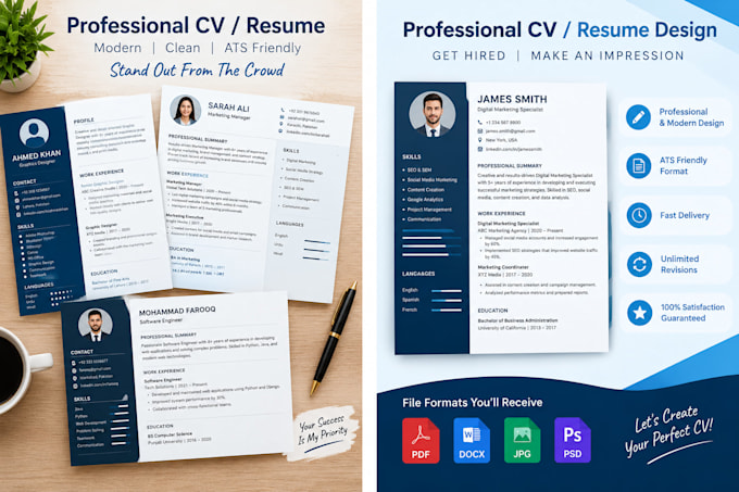 design a professional CV