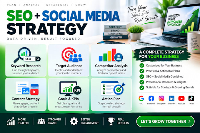 create SEO and social media digital marketing strategy