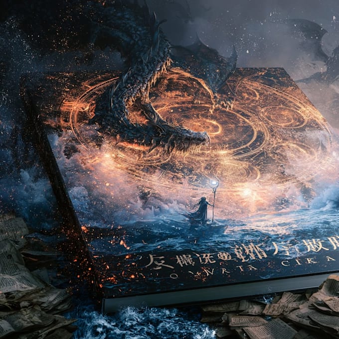 create artistic fantasy book cover design