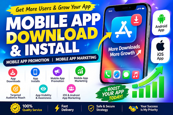 do mobile app download, app install and promotion