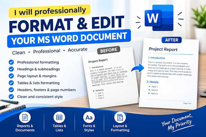 professionaly format and edit your ms word document