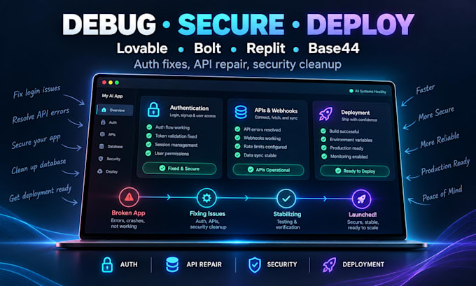 fix your lovable bolt replit or ai web app