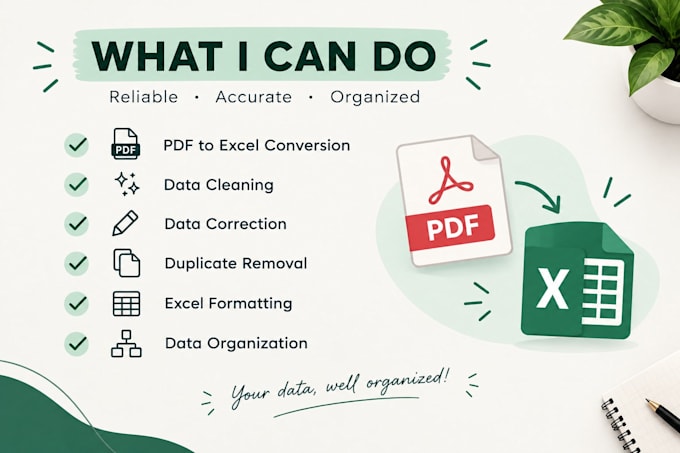 convert PDF to excel and clean data