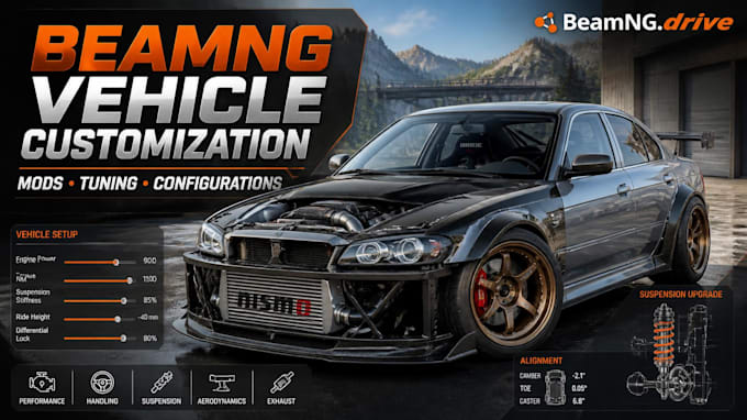 customize beamng drive vehicles with realistic mods, tuning and configurations