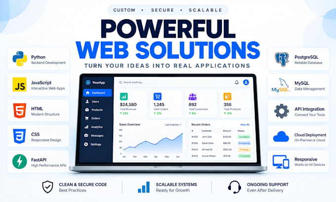 build a custom web application using python and javascript