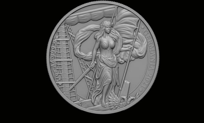 design 3d coin model,stl file for 3d printing and cnc