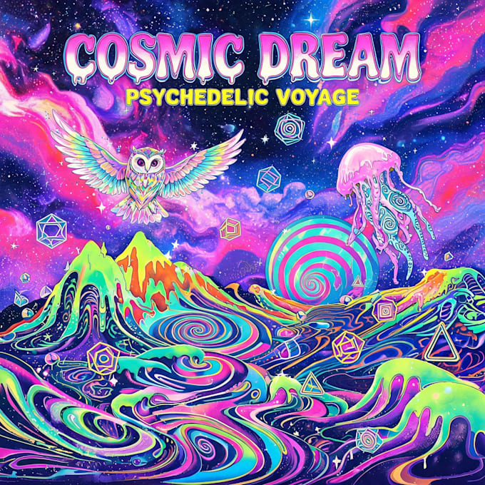 design retro psychedelic poster art