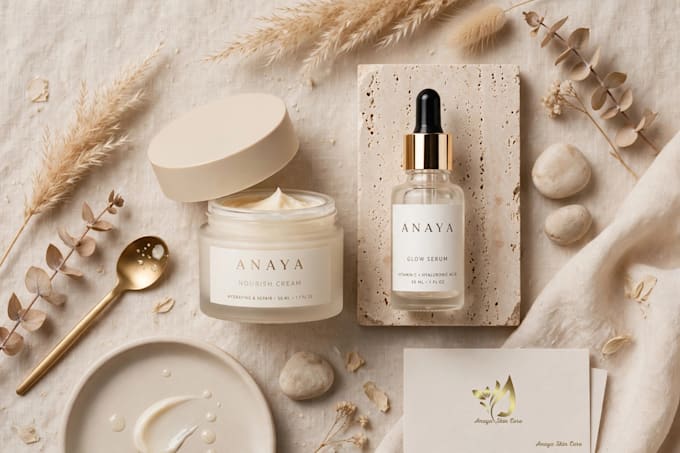 design aesthetic skin care logo and beauty product packaging