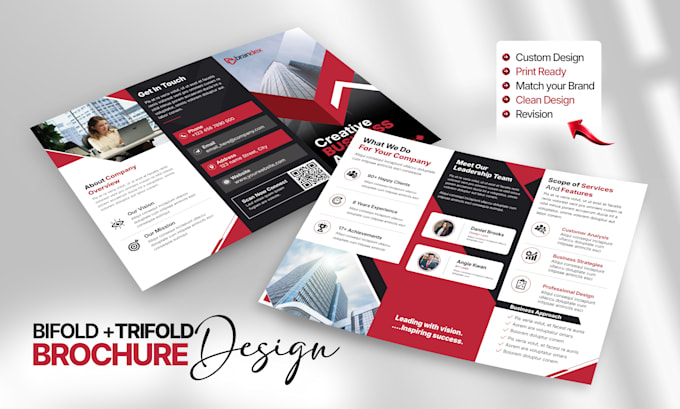 design a professional bifold or trifold brochure