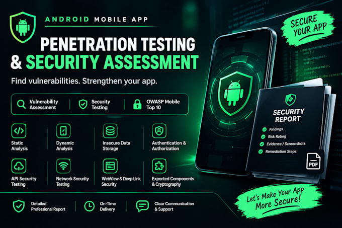 perform android app penetration testing and security assessment