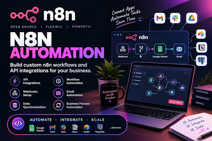 build n8n automation workflows and API integrations