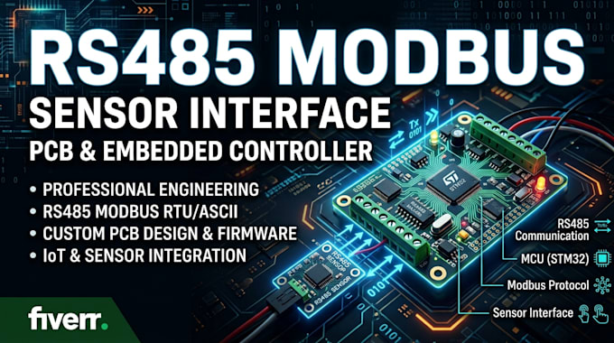 design rs485 modbus sensor interface pcb and embedded controller