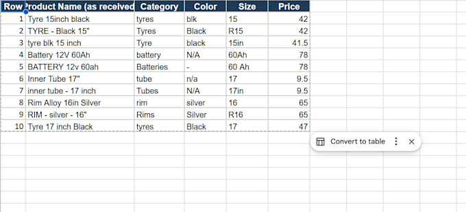 clean and standardize your product database in excel