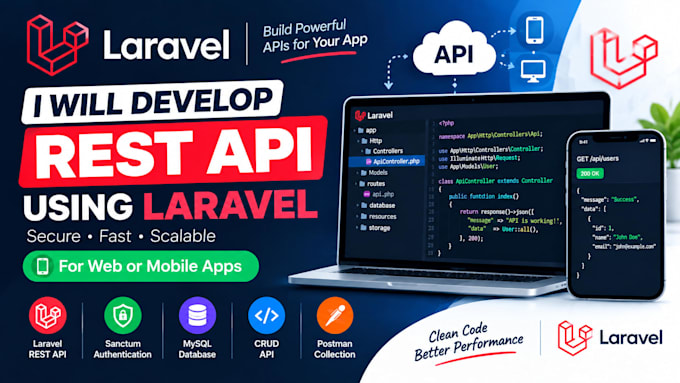 develop secure rest API using laravel for web or mobile apps