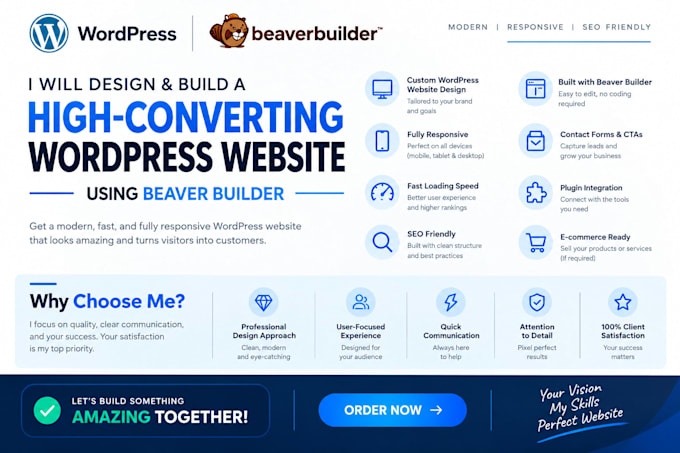 design and build a high converting wordpress website using beaver builder
