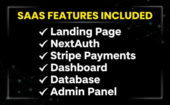 build custom saas website with nextjs auth stripe dashboard