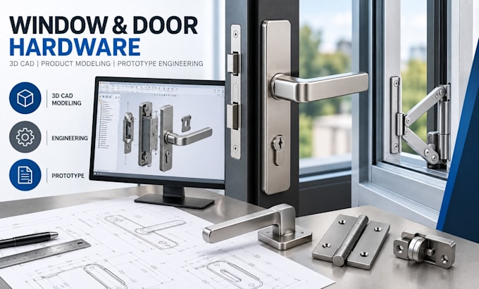 window and door hardware,3d cad design, product modeling, prototype engineering
