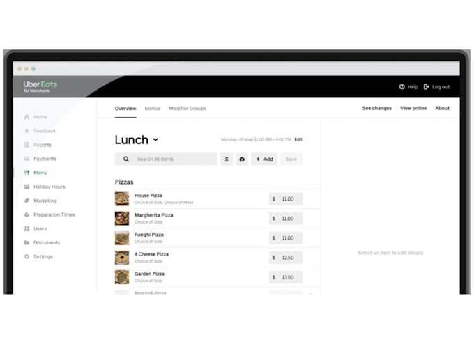 manage and update your uber eats and pickme food menu