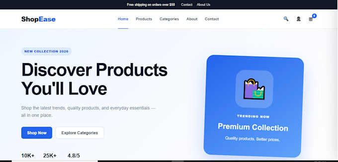 build modern responsive full stack website using react and node js