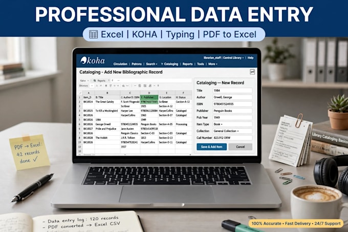 do  fast and accurate data entry and library science work