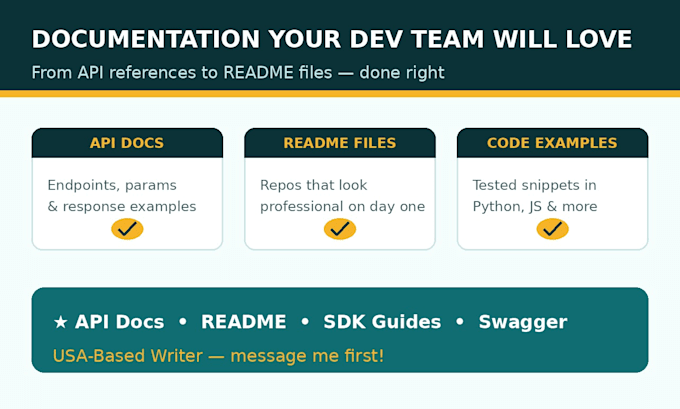 write developer documentation, API docs and technical guides