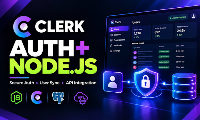 integrate clerk authentication and database react node js