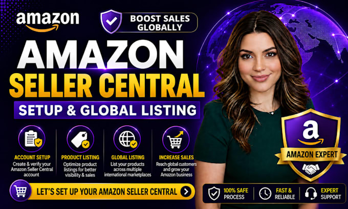 setup amazon sellercentral and global listing amazon bil