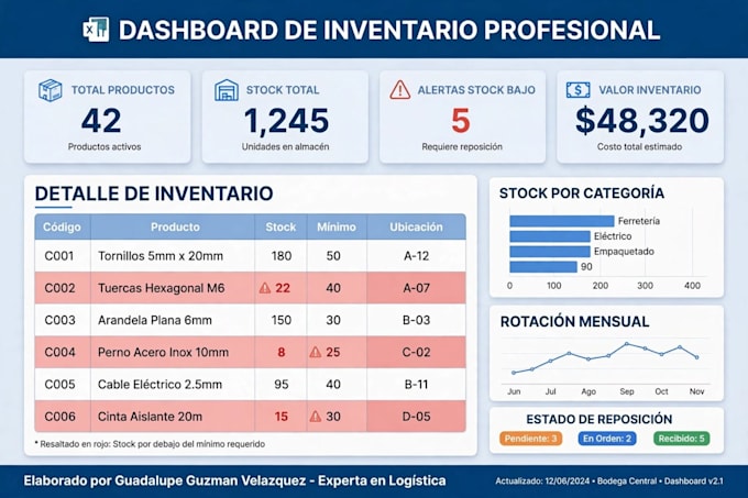 experta en logistica inventarios y almacen