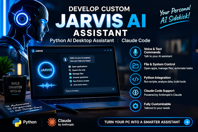 develop custom jarvis voice assistant python ai desktop assistant claude code