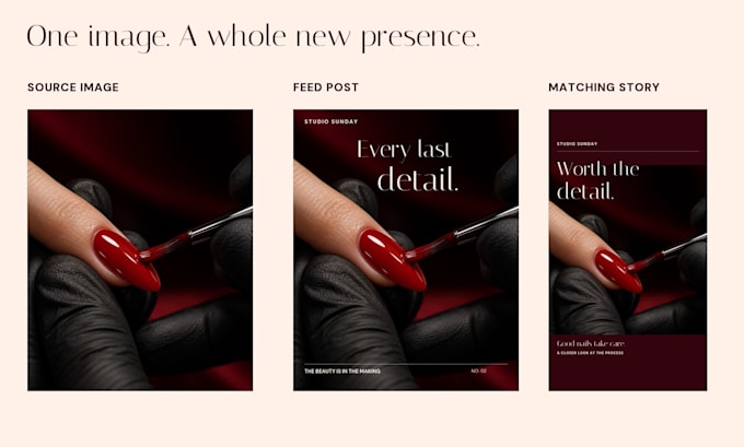 turn your nail photos into custom instagram posts and stories