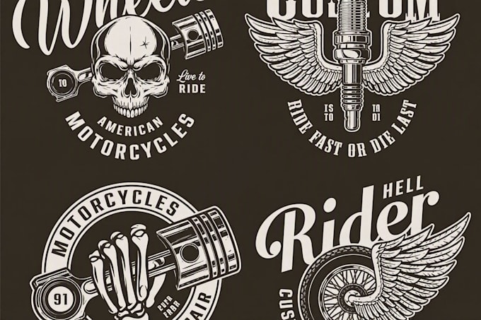 draw custom motorcycle illustration for tshirt