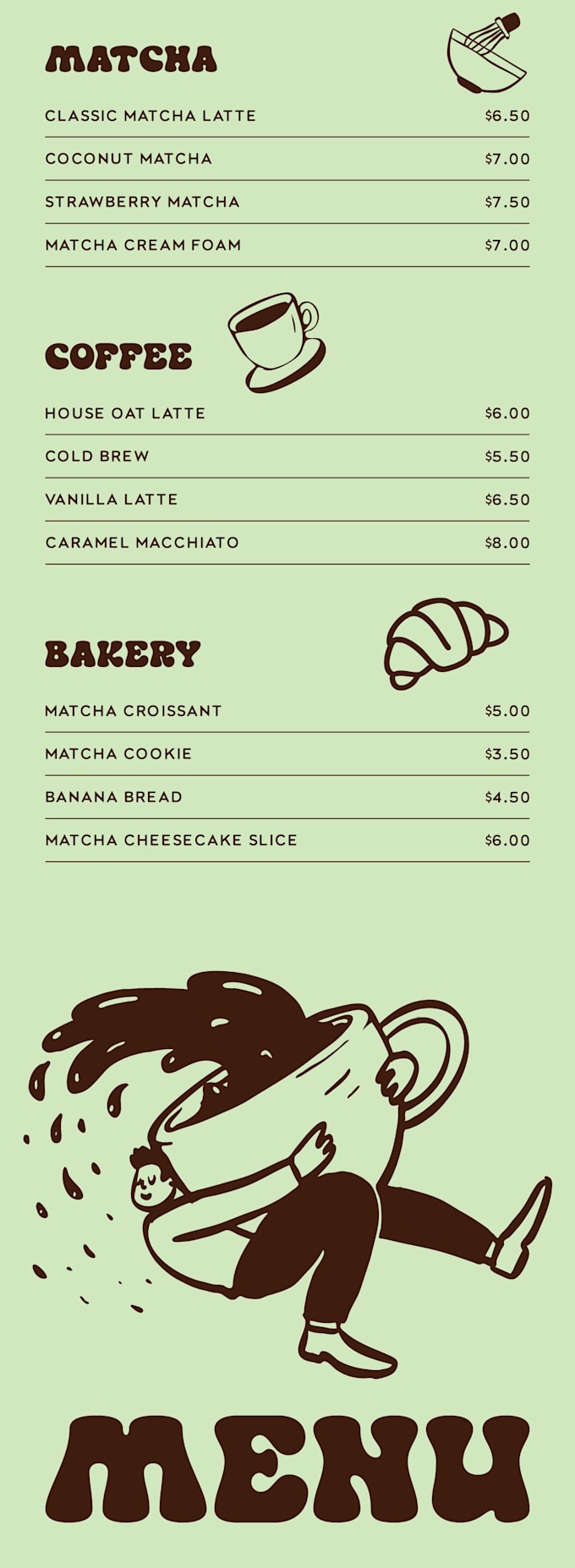 design a professional menu for your cafe