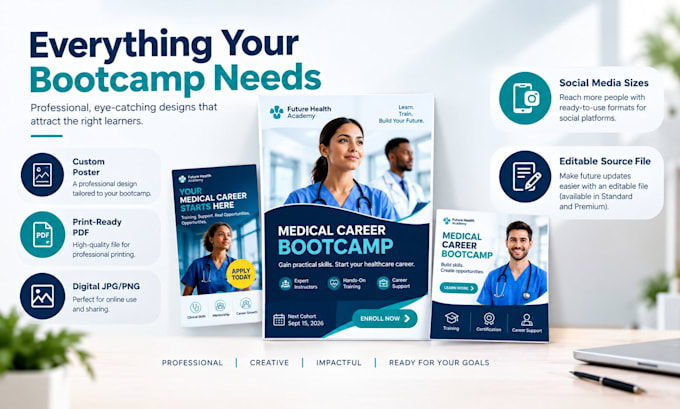 design a medical career bootcamp poster
