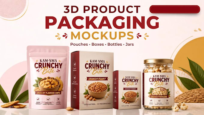 create realistic 3d product packaging mockups