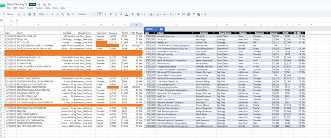 do excel data cleaning, data processing, and formatting