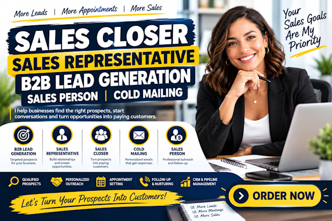 be a sales person for b2b lead generation and high ticket closing